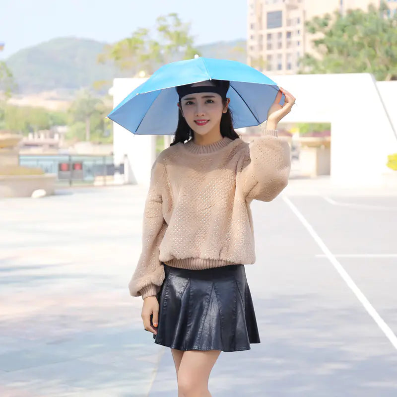 Double-Layer Waterproof Fishing Umbrella Hat for Outdoors